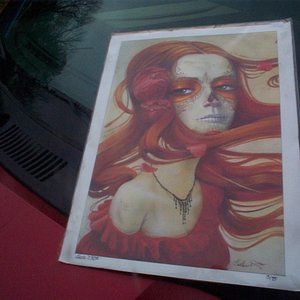 Signed Leslie Ditto Rose Day of the Dead II Print 3/75